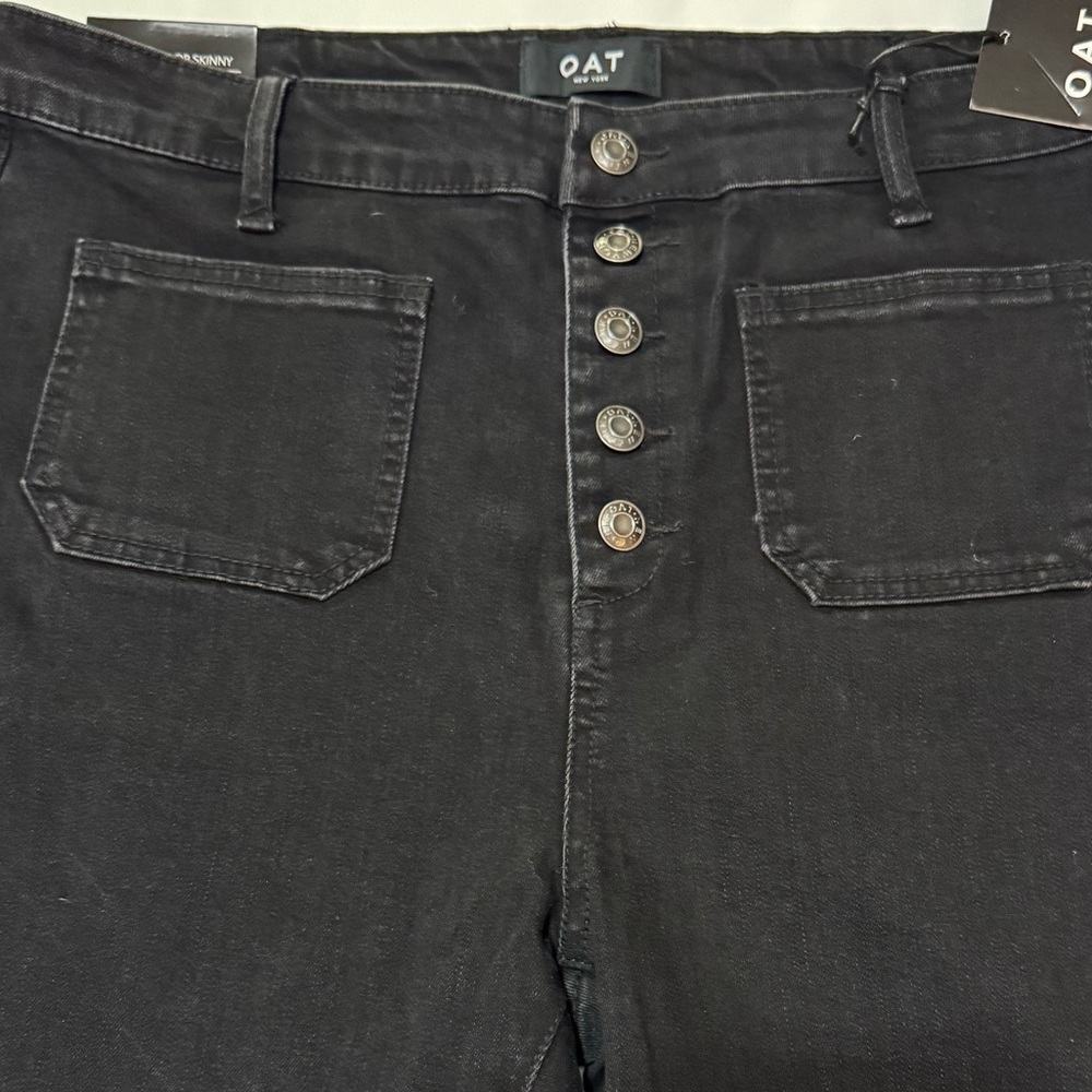 Oat New York High Rise Sailor Skinny Jeans in Color Black Forest - Picture 8 of 8